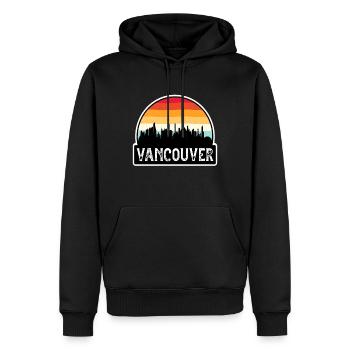 Souvenir de voyage de Vancouver Canada Flag Skyline - Sweat à capuche Premium bio Homme - noir - Devant - Nico (187cm)