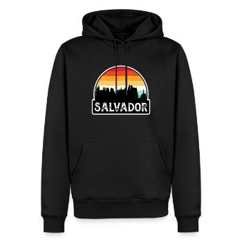 Salvador Brésil Flag Skyline Souvenir de voyage - Sweat à capuche Premium bio Homme - noir - Devant - Nico (187cm)
