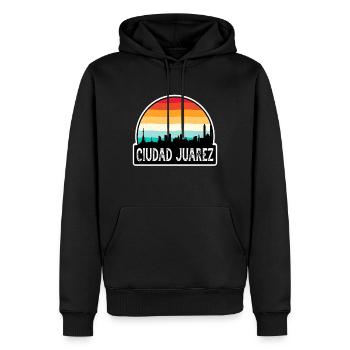 Ciudad Juarez Mexique Flag Skyline Souvenir de voyage - Sweat à capuche Premium bio Homme - noir - Devant - Nico (187cm)
