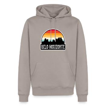 Belo Horizonte Brésil Flag Skyline Souvenir de voyage - Sweat à capuche Premium bio Homme - taupe - Devant - Nico (187cm)