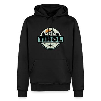 Tirol - Männer Premium Bio Hoodie - Schwarz - Vorne - Nico (187cm)