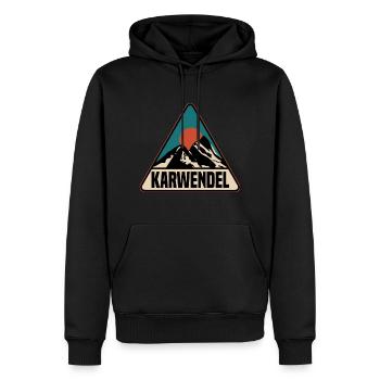 Karwendel - Männer Premium Bio Hoodie - Schwarz - Vorne - Nico (187cm)