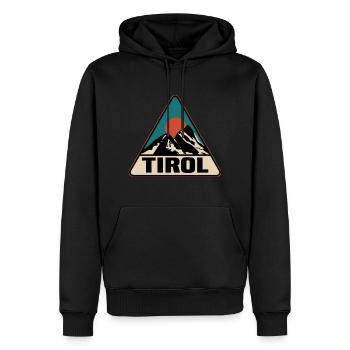 Tirol - Männer Premium Bio Hoodie - Schwarz - Vorne - Nico (187cm)