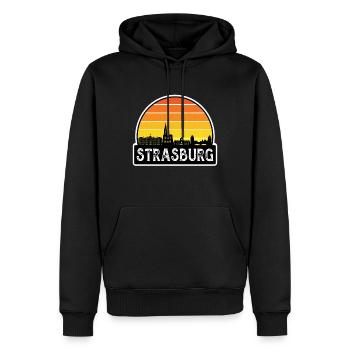 Straßburg Frankreich Flagge Skyline Reisesouvenir - Männer Premium Bio Hoodie - Schwarz - Vorne - Nico (187cm)