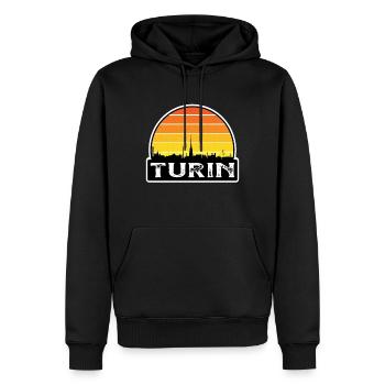 Turin Italien Flagge Skyline Reisesouvenir - Männer Premium Bio Hoodie - Schwarz - Vorne - Nico (187cm)