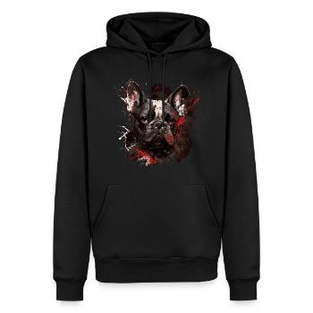 Französische Bulldogge - Männer Premium Bio Hoodie - Schwarz - Vorne - Nico (187cm)