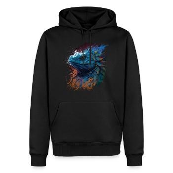 Murmure du dragon - Sweat à capuche Premium bio Homme - noir - Devant - Nico (187cm)