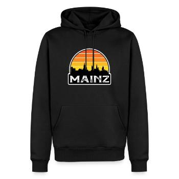 Mayence Allemagne Flag Skyline Souvenir de voyage - Sweat à capuche Premium bio Homme - noir - Devant - Nico (187cm)