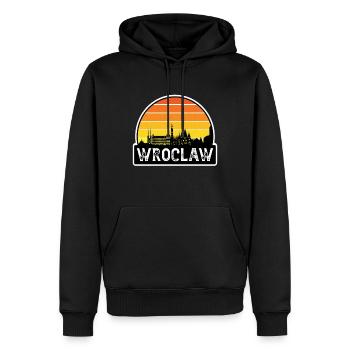 Breslau Polen Flagge Skyline Reisesouvenir - Männer Premium Bio Hoodie - Schwarz - Vorne - Nico (187cm)