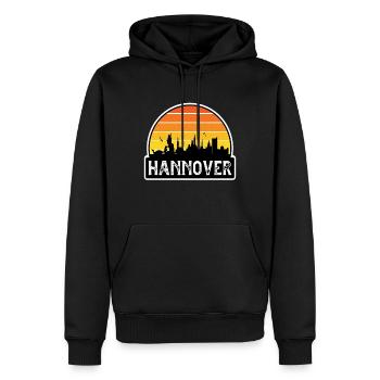 Hannover Deutschland Flagge Skyline Reisesouvenir - Männer Premium Bio Hoodie - Schwarz - Vorne - Nico (187cm)