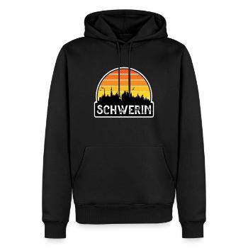 Schwerin Deutschland Flagge Skyline Reise Souvenir - Männer Premium Bio Hoodie - Schwarz - Vorne - Nico (187cm)
