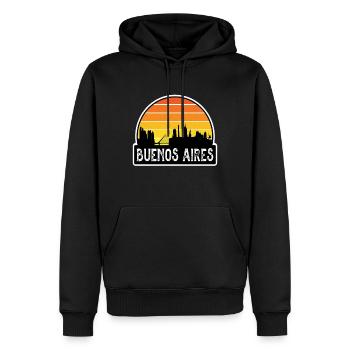 Buenos Aires Argentine Flag Skyline Travel Souveni - Sweat à capuche Premium bio Homme - noir - Devant - Nico (187cm)