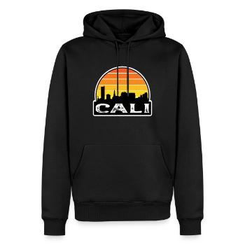 Cali Colombia Flag Skyline Travel Souvenir - Men’s Premium Organic Hoodie - black - Front - Nico (187cm)