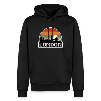 Londres Angleterre Flag Skyline Souvenir de voyage - Sweat à capuche Premium bio Homme - noir - Devant - Nico (187cm)