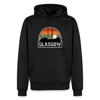 Glasgow Scotland Flag Skyline Travel Souvenir - Men’s Premium Organic Hoodie - black - Front - Nico (187cm)
