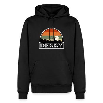 Derry Northern Ireland Flag Skyline Travel Souveni - Men’s Premium Organic Hoodie - black - Front - Nico (187cm)