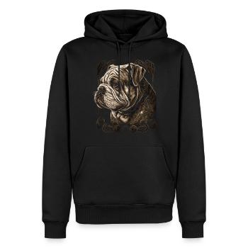 Art du bouledogue anglais - Sweat à capuche Premium bio Homme - noir - Devant - Nico (187cm)
