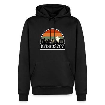 Bydgoszcz Poland Flag Skyline Travel Souvenir - Men’s Premium Organic Hoodie - black - Front - Nico (187cm)