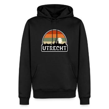 Utrecht Netherlands Flag Skyline Travel Souvenir - Men’s Premium Organic Hoodie - black - Front - Nico (187cm)