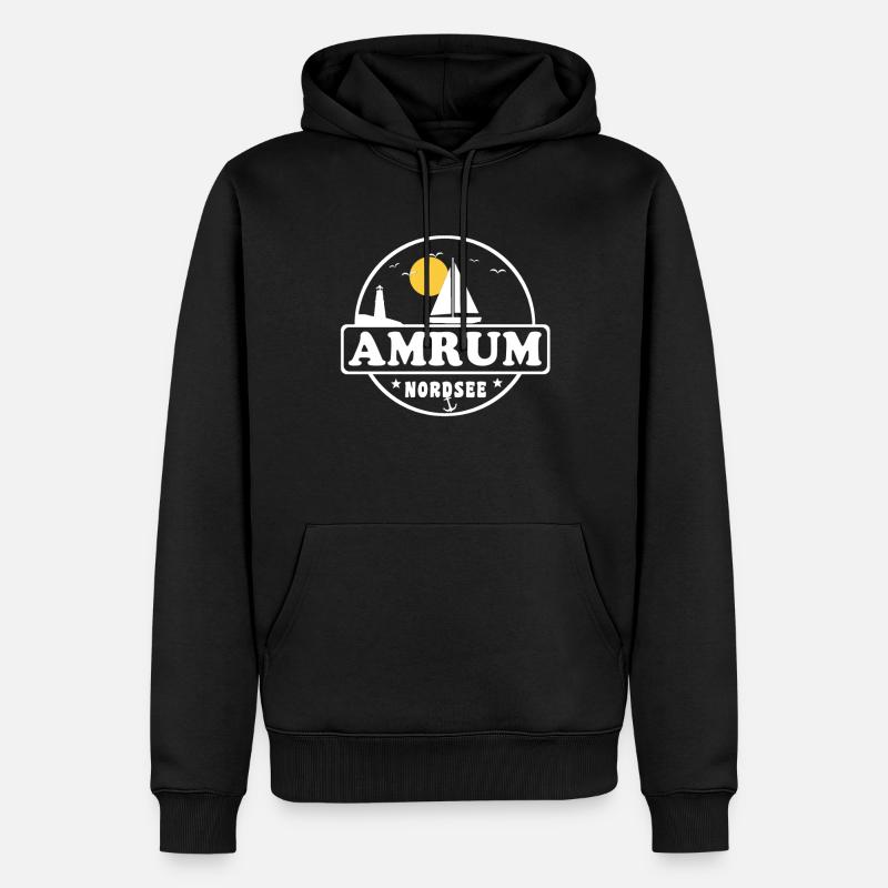 Ostsee Segelboot Leuchtturm Amrum - Männer Premium Bio Hoodie - Schwarz