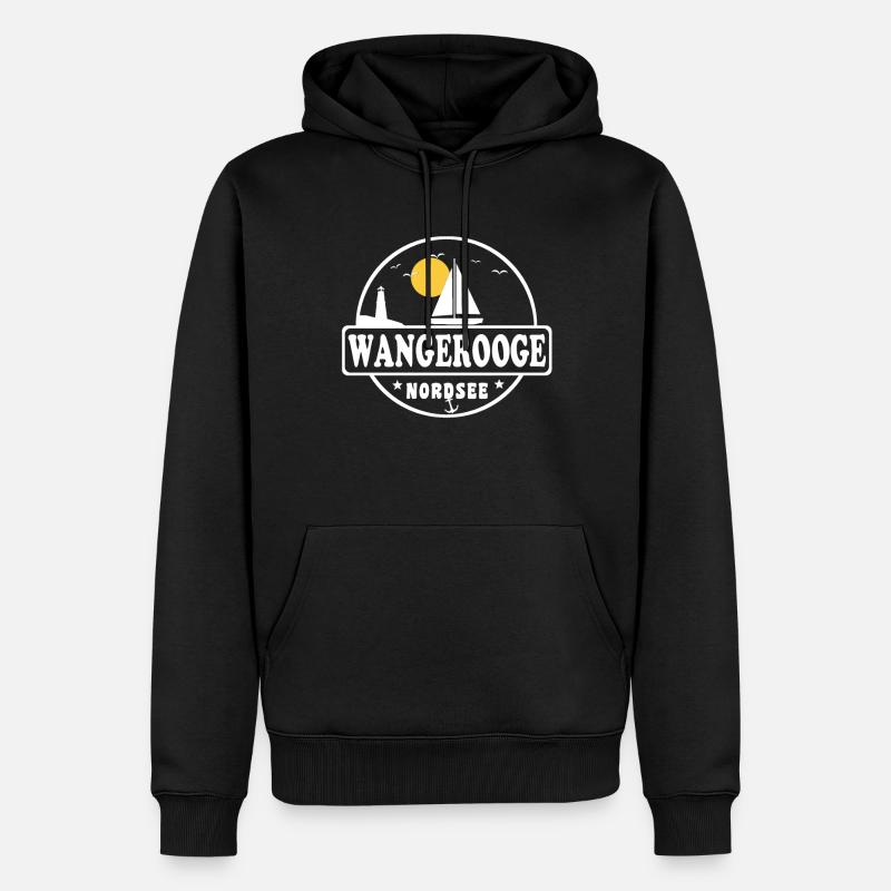 Ostsee Segelboot Leuchtturm Wangerooge - Männer Premium Bio Hoodie - Schwarz