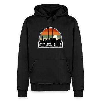 Cali Colombia Flag Skyline Travel Souvenir - Men’s Premium Organic Hoodie - black - Front - Nico (187cm)
