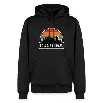 Curitiba Brazil Flag Skyline Travel Souvenir - Men’s Premium Organic Hoodie - black - Front - Nico (187cm)
