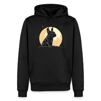 Bouledogue français - Sweat à capuche Premium bio Homme - noir - Devant - Nico (187cm)