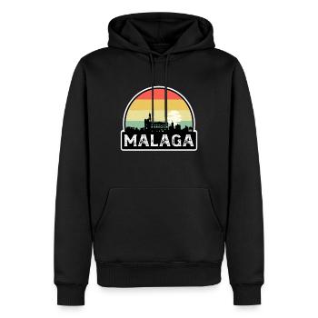 Málaga Spanien Flagge Skyline Reisesouvenir - Männer Premium Bio Hoodie - Schwarz - Vorne - Nico (187cm)