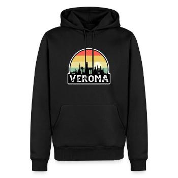 Vérone Italie Flag Skyline Souvenir de voyage - Sweat à capuche Premium bio Homme - noir - Devant - Nico (187cm)