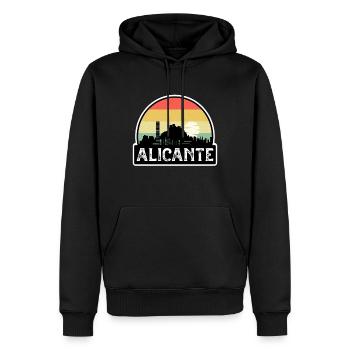 Alicante Espagne Flag Skyline Souvenir de voyage - Sweat à capuche Premium bio Homme - noir - Devant - Nico (187cm)