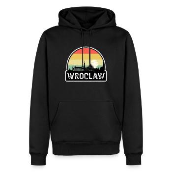 Breslau Polen Flagge Skyline Reisesouvenir - Männer Premium Bio Hoodie - Schwarz - Vorne - Nico (187cm)