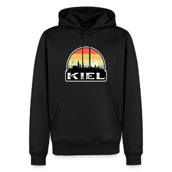 Kiel Allemagne Flag Skyline Souvenir de voyage - Sweat à capuche Premium bio Homme - noir - Devant - Nico (187cm)