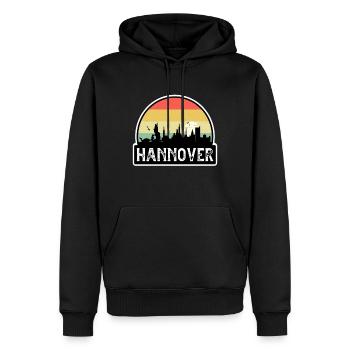 Hannover Deutschland Flagge Skyline Reisesouvenir - Männer Premium Bio Hoodie - Schwarz - Vorne - Nico (187cm)