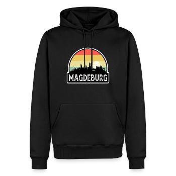 Magdebourg Allemagne Flag Skyline Souvenir de voyage - Sweat à capuche Premium bio Homme - noir - Devant - Nico (187cm)