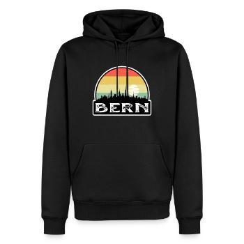 Bern Schweiz Flagge Skyline Reisesouvenir - Männer Premium Bio Hoodie - Schwarz - Vorne - Nico (187cm)