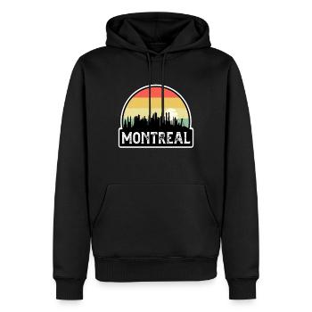 Souvenir de voyage Skyline du drapeau du Canada Montréal - Sweat à capuche Premium bio Homme - noir - Devant - Nico (187cm)