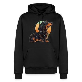Art teckel - Sweat à capuche Premium bio Homme - noir - Devant - Nico (187cm)