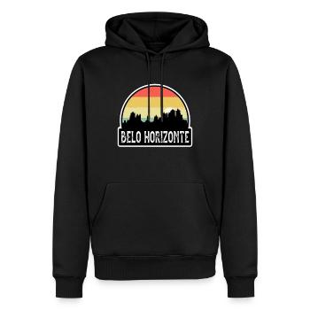 Belo Horizonte Brasilien-Flagge Skyline Reise-Souvenir - Männer Premium Bio Hoodie - Schwarz - Vorne - Nico (187cm)