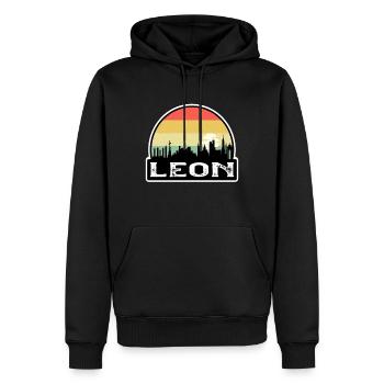 Leon Mexiko Flagge Skyline Reise-Souvenir - Männer Premium Bio Hoodie - Schwarz - Vorne - Nico (187cm)