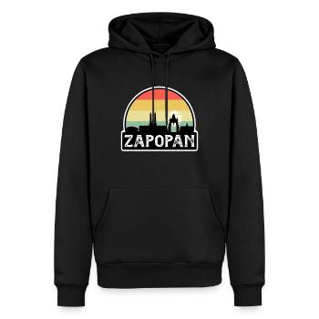 Zapopan Mexique Flag Skyline Souvenir de voyage - Sweat à capuche Premium bio Homme - noir - Devant - Nico (187cm)