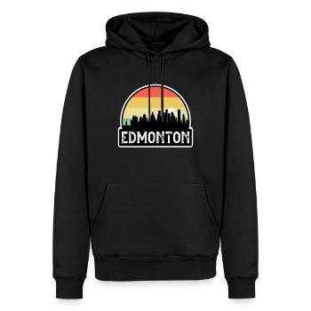 Edmonton Canada Flag Skyline Souvenir de voyage - Sweat à capuche Premium bio Homme - noir - Devant - Nico (187cm)