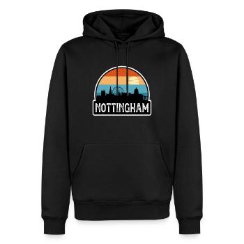 Nottingham England Flagge Skyline Reisesouvenir - Männer Premium Bio Hoodie - Schwarz - Vorne - Nico (187cm)