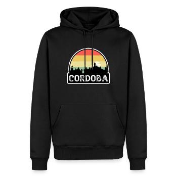 Cordoba Argentine Flag Skyline Souvenir de voyage - Sweat à capuche Premium bio Homme - noir - Devant - Nico (187cm)