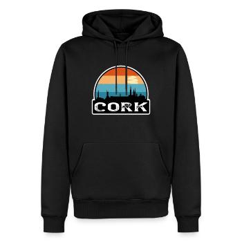 Cork Irland Flagge Skyline Reise-Souvenir - Männer Premium Bio Hoodie - Schwarz - Vorne - Nico (187cm)