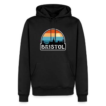 Bristol England Flagge Skyline Reisesouvenir - Männer Premium Bio Hoodie - Schwarz - Vorne - Nico (187cm)