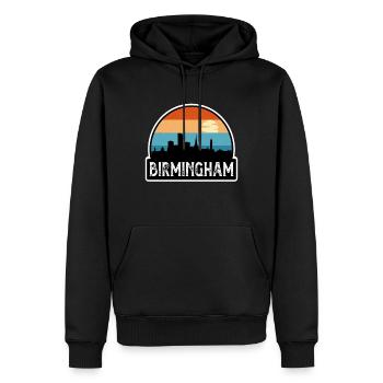 Birmingham, Angleterre, drapeau, Skyline, souvenir de voyage - Sweat à capuche Premium bio Homme - noir - Devant - Nico (187cm)