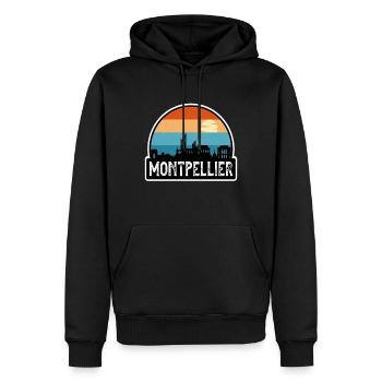Montpellier Frankreich Flagge Skyline Reisesouvenir - Männer Premium Bio Hoodie - Schwarz - Vorne - Nico (187cm)