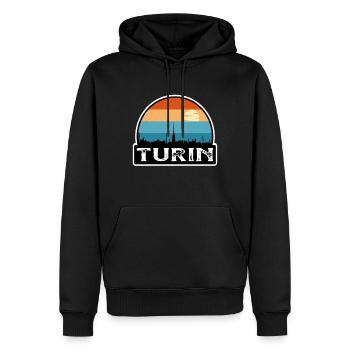 Turin Italien Flagge Skyline Reisesouvenir - Männer Premium Bio Hoodie - Schwarz - Vorne - Nico (187cm)
