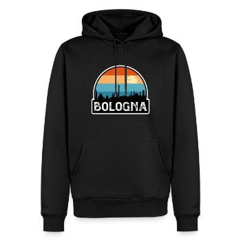 Bologne Italie Flag Skyline Souvenir de voyage - Sweat à capuche Premium bio Homme - noir - Devant - Nico (187cm)